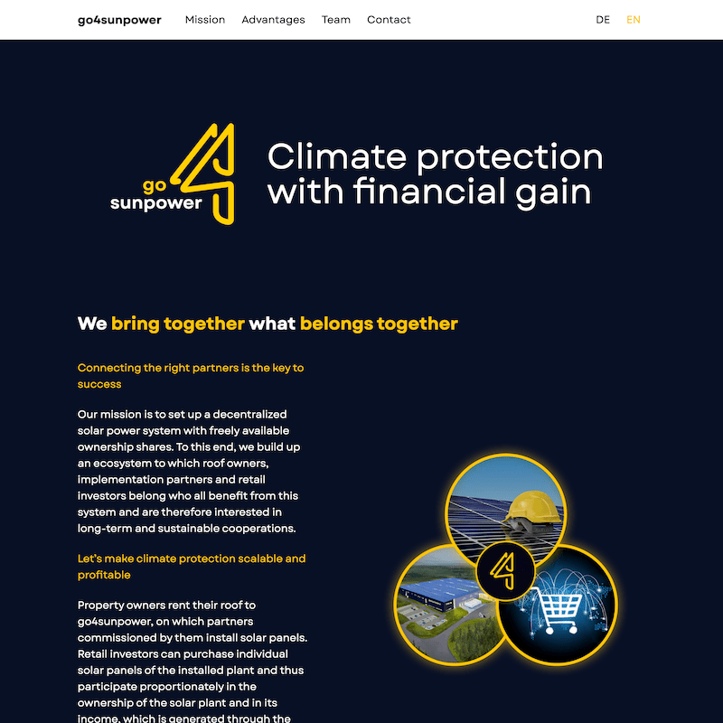 A screenshot of the go4sunpower website